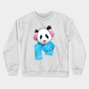 winter panda girl Crewneck Sweatshirt